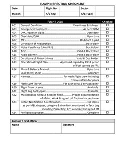 Runway Inspection Form Ramp Inspection Checklist | PDF