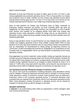 Page 10 of 10
agad or expensed agad!
Masasabi na kung ang Production ay equal sa Sales, gaya ng Year 3 at Year 6, wala
naman