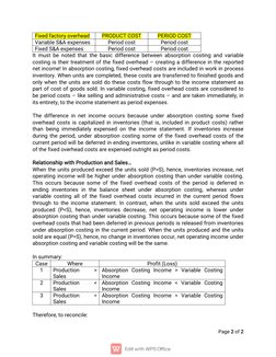Page 2 of 2
Fixed factory overhead
PRODUCT COST
PERIOD COST
Variable S&A expenses
Period cost
Period cost
Fixed S&A expenses