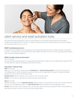 client service and retail activation tools
We created the following techniques to help you educate clients on sun protection