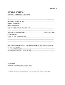Id Abstract Form.pdf Kenya Police Abstract Form Guide | PDF | Law