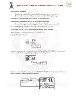 INSTITUTO TECNOLÓGICO MARCELO QUIROGA SANTA CRUZ           
 
Información de instalación  
• 
 Inspeccione