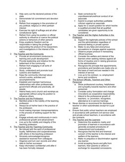 9
b.
Help carry out the declared policies of the 
state
c.
Demonstrate full commitment and devotion 
to duty
d.
Refrain from