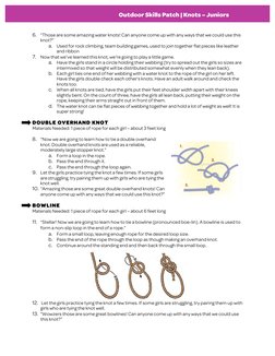 6. “Those are some amazing water knots! Can anyone come up with any ways that we could use this
knot?” 
a.
Used for rock clim