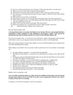 91. Do you ever find yourself acting ‘out of character’? When does this tend to occur the most? 
92. What are your toxic trai