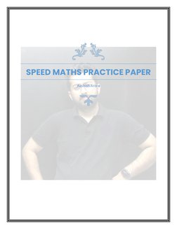  
 
 
SPEED MATHS PRACTICE PAPER 
Aashish Arora 
 
 
 
