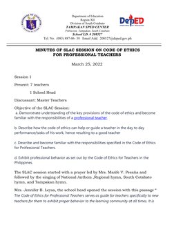 Department of Education
Region XII
Division of South Cotabato
TAMPAKAN SPED CENTER
Poblacion, Tampakan, South Cotabato
School