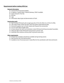 ATM Machine Dimensions and Requirements | PDF | Computers