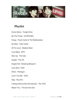 P D F  b y  Z u m o  D e  L i m ó n                      P á g i n a  3 | 882 
 
Playlist  
Come Home - Tonight Alive 
By T