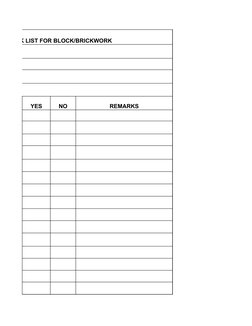 Block Work Checklist for Construction | PDF