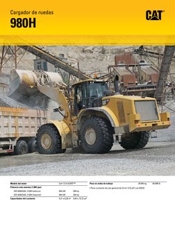 Modelo del motor
Cat® C15 ACERT™
Potencia neta máxima (1.800 rpm)
ISO 9249/SAE J1349 (métrico)
264 kW
359 hp
ISO 9249/SAE J13