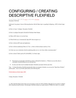 Configuring Descriptive Flexfields in Oracle | PDF | Table (Database ...