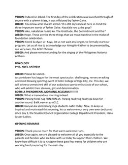 VERON: Indeed sir Jobed. The first day of the celebration was launched through of
course with a solemn Mass, it was officiate