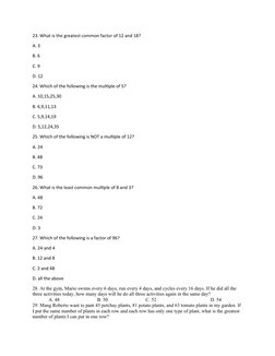 Math 6 NAT Reviewer with Answers | PDF
