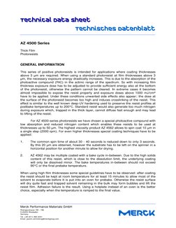 AZ 4500 Series Photoresist Overview | PDF