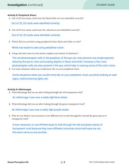 ©2017 Carolina Biological Supply Company
S-7
Activity 8: Peripheral Vision
1.	 Out of 20, how many cards from the black/white