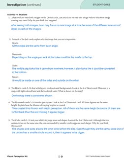 ©2017 Carolina Biological Supply Company
S-9
Activity 10: Illusions
1.	 After you have seen both images on the Queen cards, c