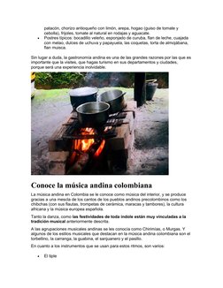 patacón, chorizo antioqueño con limón, arepa, hogao (guiso de tomate y 
cebolla), frijoles, tomate al natural en rodajas y ag