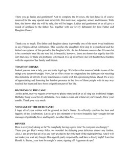 Debut Host Script for 18th Birthday | PDF