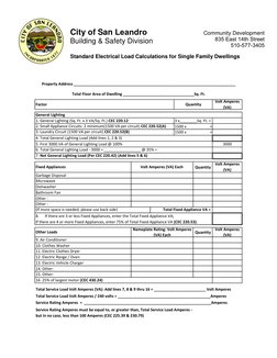 2. Small Appliance Circuits: 2 minimum(1500 VA per circuit) CEC 220.52(A)
Quantity
Quantity
but in no case, less than 100 Amp