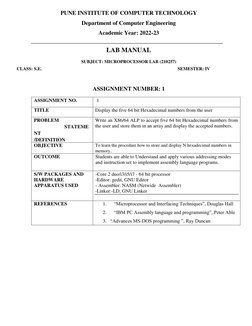 PUNE INSTITUTE OF COMPUTER TECHNOLOGY
Department of Computer Engineering
Academic Year: 2022-23
LAB MANUAL
SUBJEC