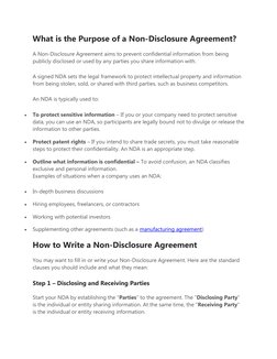 What is the Purpose of a Non-Disclosure Agreement?
A Non-Disclosure Agreement aims to prevent confidential information from b