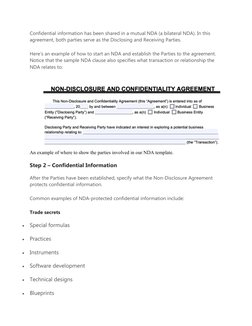 Confidential information has been shared in a mutual NDA (a bilateral NDA). In this 
agreement, both parties serve as the Dis