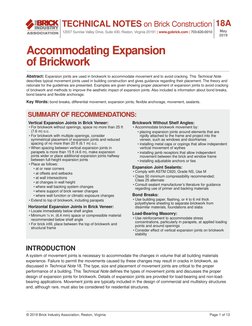 Accommodating Expansion of Brickwork: Technical Notes 18A | PDF ...