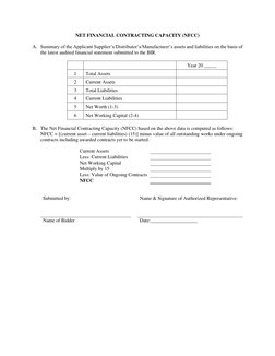 Nfcc Structure NFCC Computation Guide for Bidders | PDF