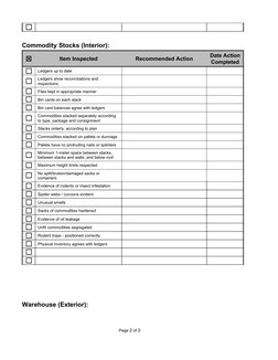 Warehouse Inspection Checklist Template | PDF | Warehouse