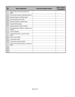 Warehouse Inspection Report.pdf Warehouse Inspection Checklist Template | PDF | Warehouse