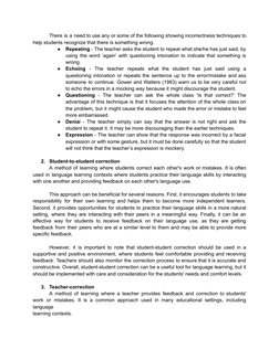 Error Correction and Feedback in Teaching | PDF | Second Language ...