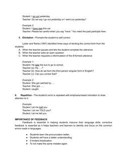 Error Correction and Feedback in Teaching | PDF | Second Language ...