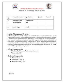 Pune District Education Association      
                              Institute of Technology, Hadapsar, Pune
Sr