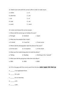 A2 English Test Practice Exercises | PDF | Linguistics | Grammar