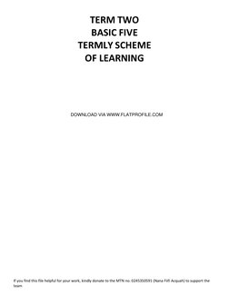 Term 2 Learning Plan for Basic 5 | PDF | Word | World Wide Web