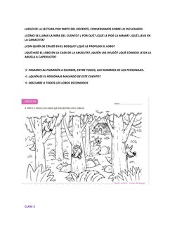 LUEGO DE LA LECTURA POR PARTE DEL DOCENTE, CONVERSAMOS SOBRE LO ESCUCHADO:
¿CÓMO SE LLAMA LA NIÑA DEL CUENTO? ¿ POR QUÉ? ¿QUÉ
