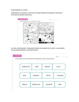 ☆RECORDAMOS EL CUENTO.
TRABAJAMOS LA ORALIDAD, LUEGO CADA ALUMNO DEBERÁ REFLEXIONAR Y REALIZAR LA
ACTIVIDAD DE MANERA INDIVID