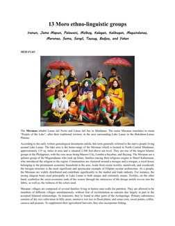 Overview of 13 Moro Ethnic Groups | PDF | Mindanao | Ethnic Groups