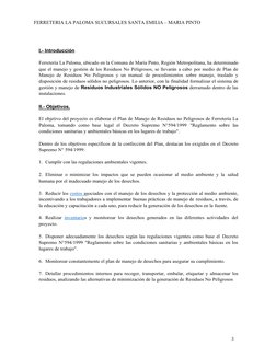 3
FERRETERIA LA PALOMA SUCURSALES SANTA EMILIA – MARIA PINTO
I.-
     Introducción
 
 
Ferretería La Paloma, ubicado en la Co