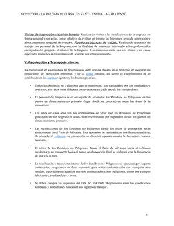 5
FERRETERIA LA PALOMA SUCURSALES SANTA EMILIA – MARIA PINTO
Visitas
 
     de
      inspección
 
     visual
 
     en