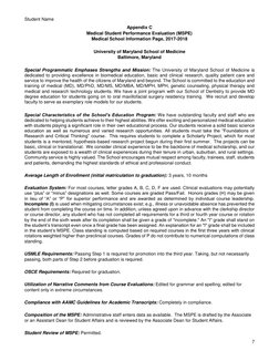 Student Name  
  
7  
Appendix C  
Medical Student Performance Evaluation (MSPE)  
Medical School Information Page, 2017-2018