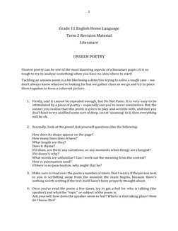 Grade 11 English Term 2 Revision Guide | PDF