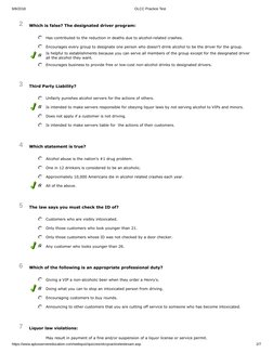 9/8/2018
OLCC Practice Test
https://www.aplusservereducation.com/webquiz/quizzes/olccpracticetestexam.asp
2/7
2
Which is fals