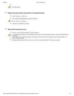 9/8/2018
OLCC Practice Test
https://www.aplusservereducation.com/webquiz/quizzes/olccpracticetestexam.asp
7/7
 
 All of the a