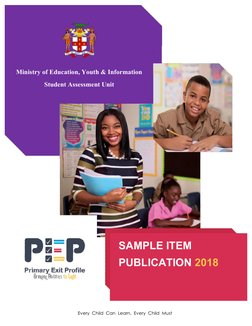 Ministry of Education, Youth & Information 
Student Assessment Unit