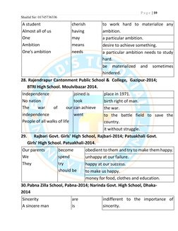 P a g e  | 10 
Shaiful Sir: 01745736336 
 
A student  
Almost all of us  
One 
Ambition  
One's ambition 
cherish 
having 
ma