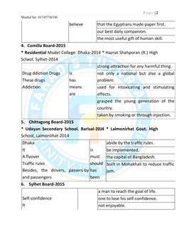 P a g e  | 2 
Shaiful Sir: 01745736336 
 
believe 
that the Egyptians made paper first. 
our best daily companion. 
the most