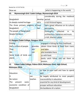 P a g e  | 4 
Shaiful Sir: 01745736336 
 
Now we 
what is happening in the world. 
10.  
Mymensingh Girls' Cadet College, Mym