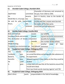 P a g e  | 5 
Shaiful Sir: 01745736336 
 
13.  
Jhenidah Cadet College, Jhenidah-2014. 
 
Adolf Hitler 
He 
World War II, in